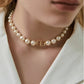 Light luxury niche design sense advanced imitation pearl necklace splicing fashion temperament neck choker collarbone chain female