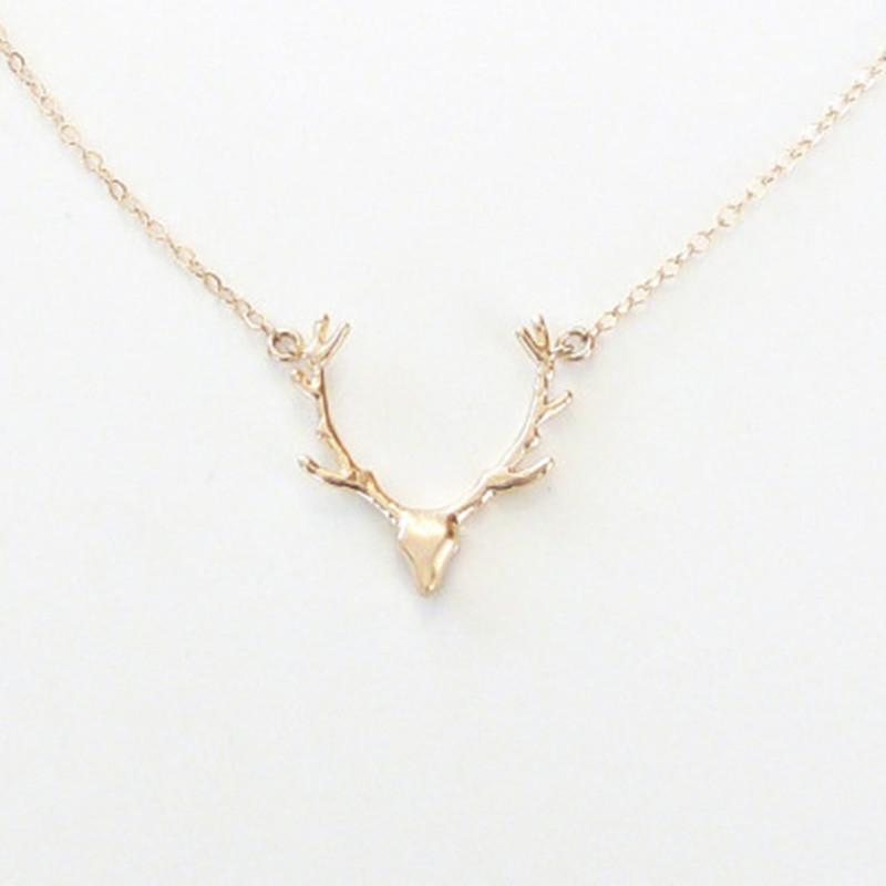 Jewelry girl necklace small animal elk pendant antler necklace