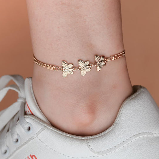 Popular Gold Butterfly Anklet Vintage Chain Anklet Jewelry Accessories