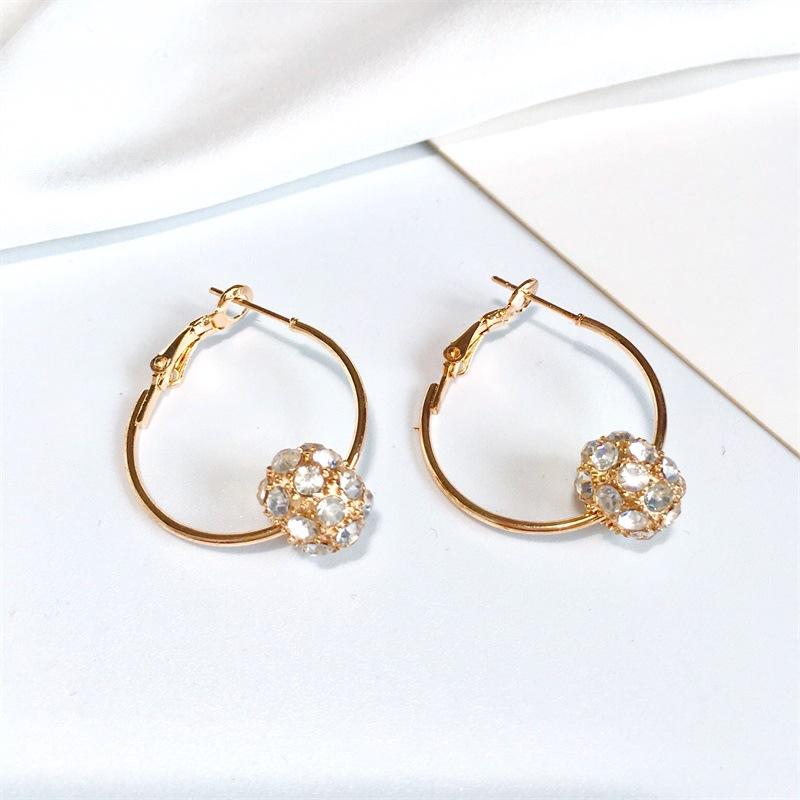 ins color crystal ball earrings retro fashion color diamond ball earrings earrings earrings