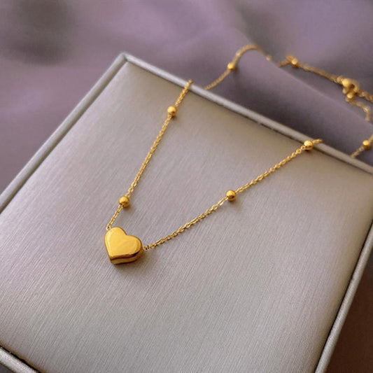Exquisite ball titanium steel love necklace female clavicle chain temperament fashion tide net red ins cold necklace