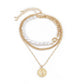 Jewelry Temperament Imitation Pearl Chain Stitching Necklace Retro Hip Hop Queen Avatar Pendant Necklace