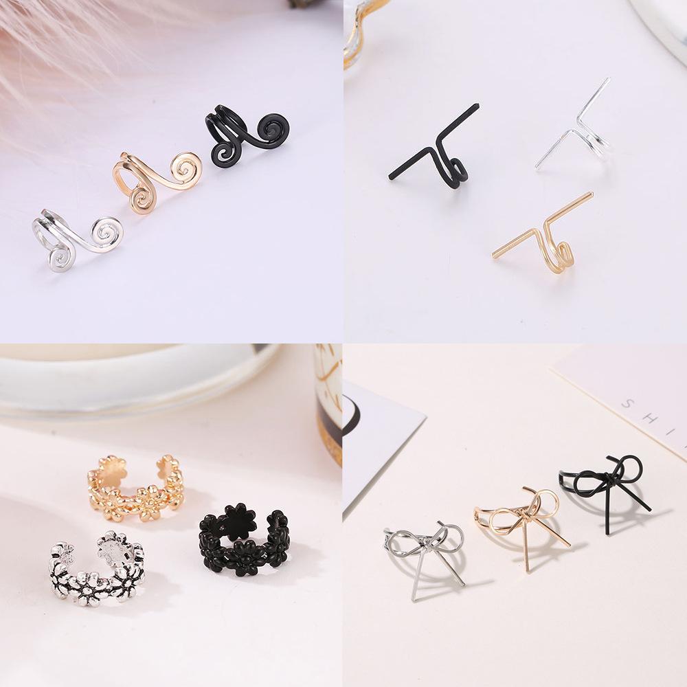 Earrings cold retro simple men and women without pierced ear clip personality u-shaped geometric earrings