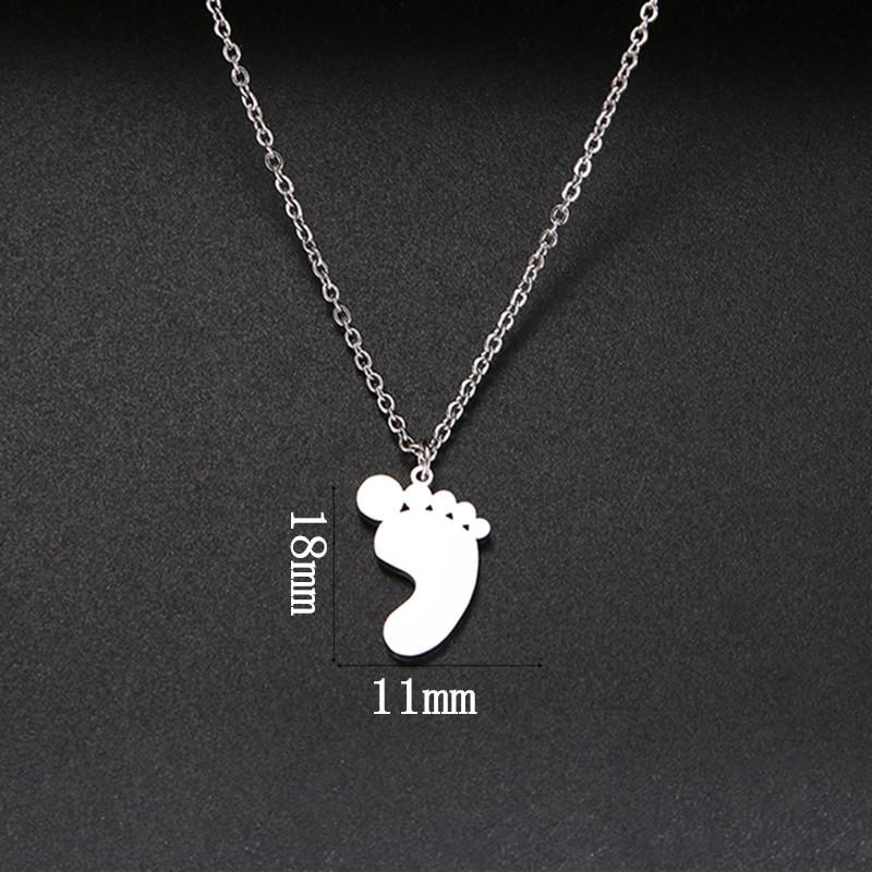 Little Cute Feet Necklace Female Stainless Steel Doll Pendant