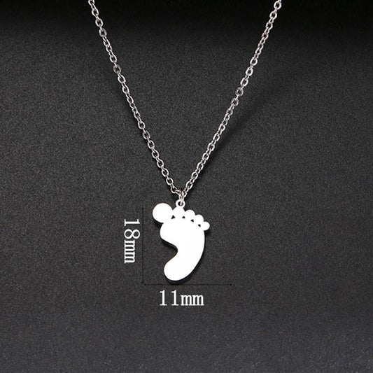 Little Cute Feet Necklace Female Stainless Steel Doll Pendant