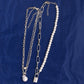 Necklace Jewelry Retro Multilayer Copper Heart Baroque Pearl Accessories Necklace Two-Piece Set