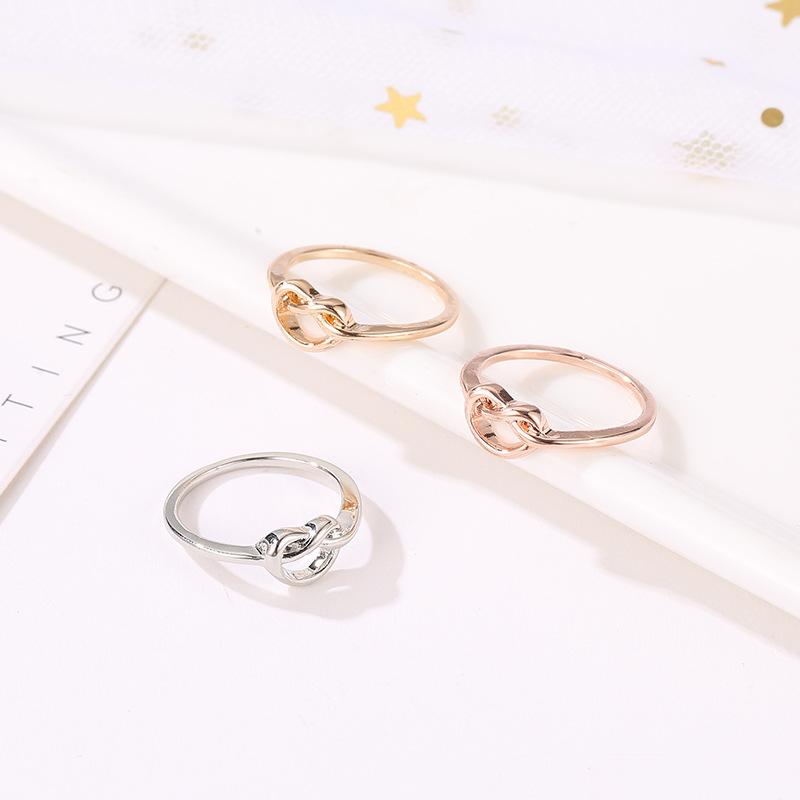 Jewelry Ladies Rose Gold Knotted Ring Fine Hand Jewelry