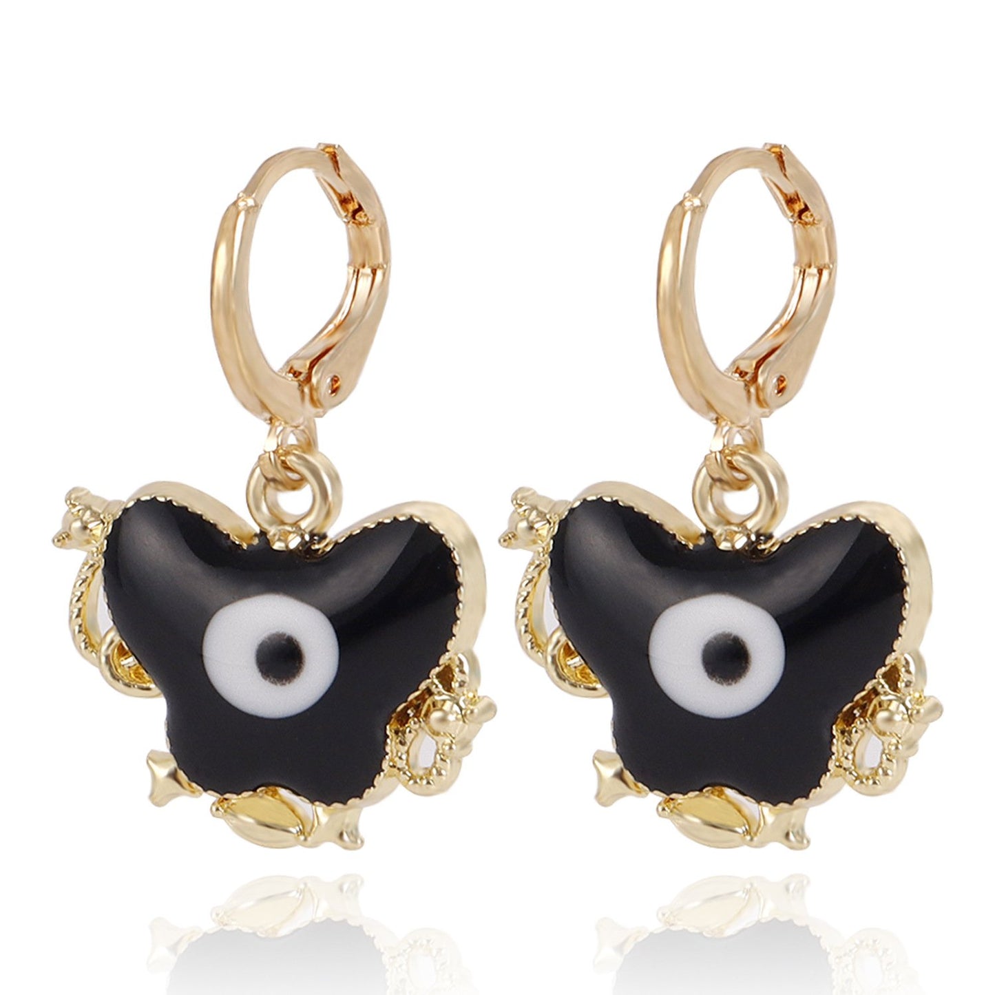 Jewelry ins color butterfly devil's eye pendant earrings female earrings high-end niche earrings