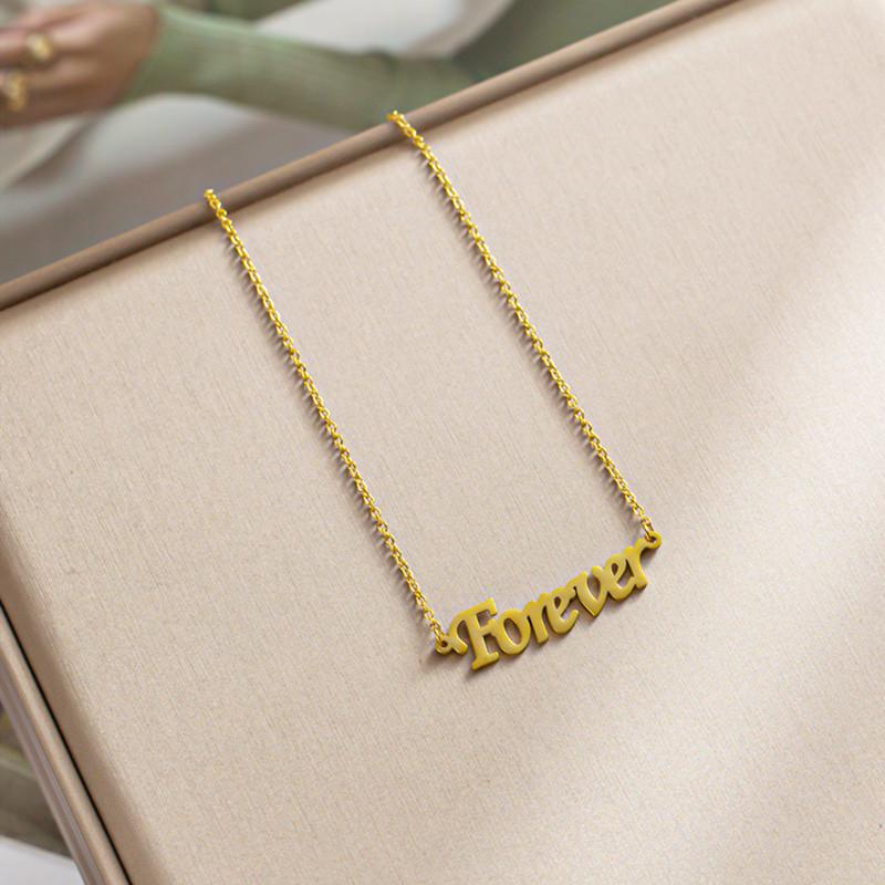 forever letter necklace female clavicle chain love you forever pendant net red same style simple creative all-match