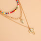 Jewelry trend multi-element color turquoise elephant nose pendant necklace female ins skull necklace