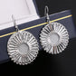 Fashion night trend OL double-layer swing earrings Ferris wheel disc frosted ear jewelry large circle earrings