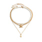 Jewelry Simple Temperament Imitation Pearl Star Pendant Necklace Personality OT Buckle Metal Chain Necklace