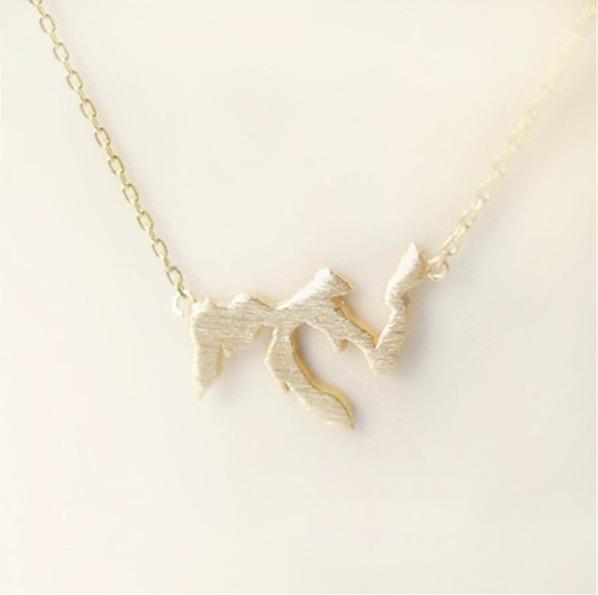 Explosive Jewelry Great Lakes Michigan Map Necklace Ladies Pendant