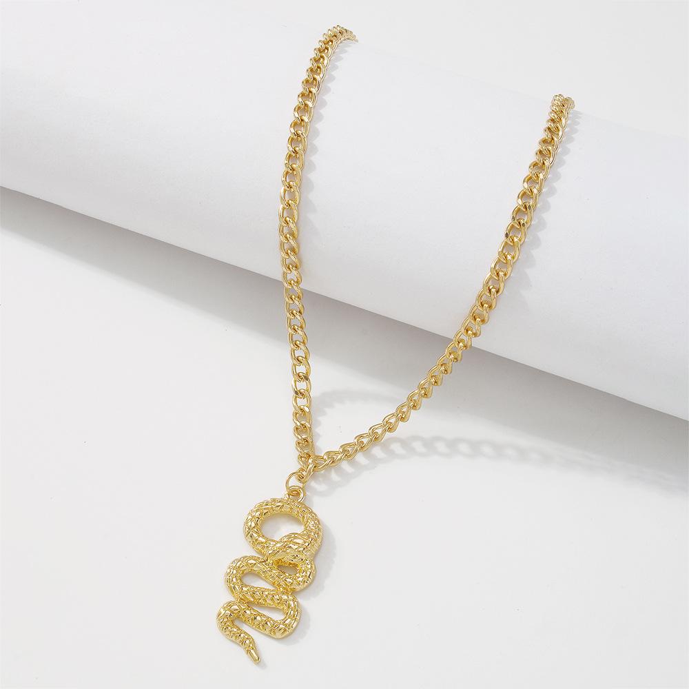 N8759 Jewelry Single Layer Simple Punk Snake Necklace Retro Versatile Niche Alloy Necklace
