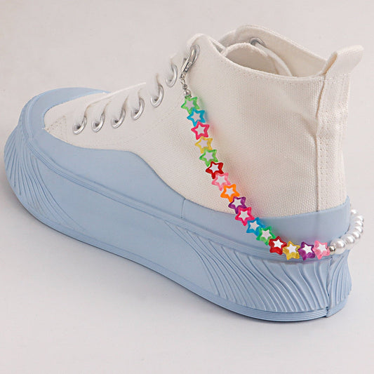 Jewelry ins hot style fashion all-match single-layer color five-pointed star shoe chain female jewelry