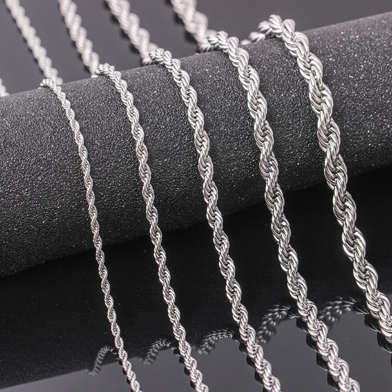 Fashion Stainless Steel Twist Chain Necklace Hipster Simple Fashion Titanium Steel Jewelry