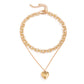 Jewelry Punk Hip Hop Aluminum Chain Clavicle Necklace Retro Simple Peach Heart Pendant