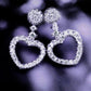 Jewelry Women's Sweet Simple Love Diamond Short 925 Silver Needle Pendant Earrings Stud Earrings