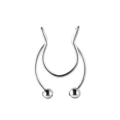 Stainless steel nose clip ins U-shaped non-perforated nose nail nose ring piercing jewelry for men and women