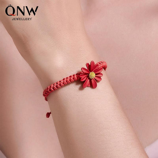 Summer small daisy bracelet hand-woven hand rope small fresh red rope bracelet Mori students girlfriends hand ornaments