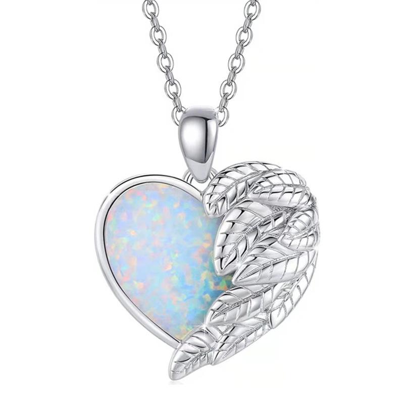 Jewelry Fashion Love Feather Pendant Necklace Female Niche Design Valentine's Day Gift Jewelry