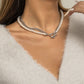 Jewelry Temperament Cold Imitation Pearl Beaded Necklace Simple Versatile Metal Chain Necklace Female