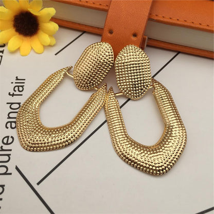 Popular exaggerated street shooting earrings night party prom earrings geometric square metal earrings stalls