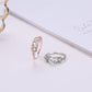 Temperament Diamond Feather Ring Leaf Zircon Ring Ladies Bridal Jewelry