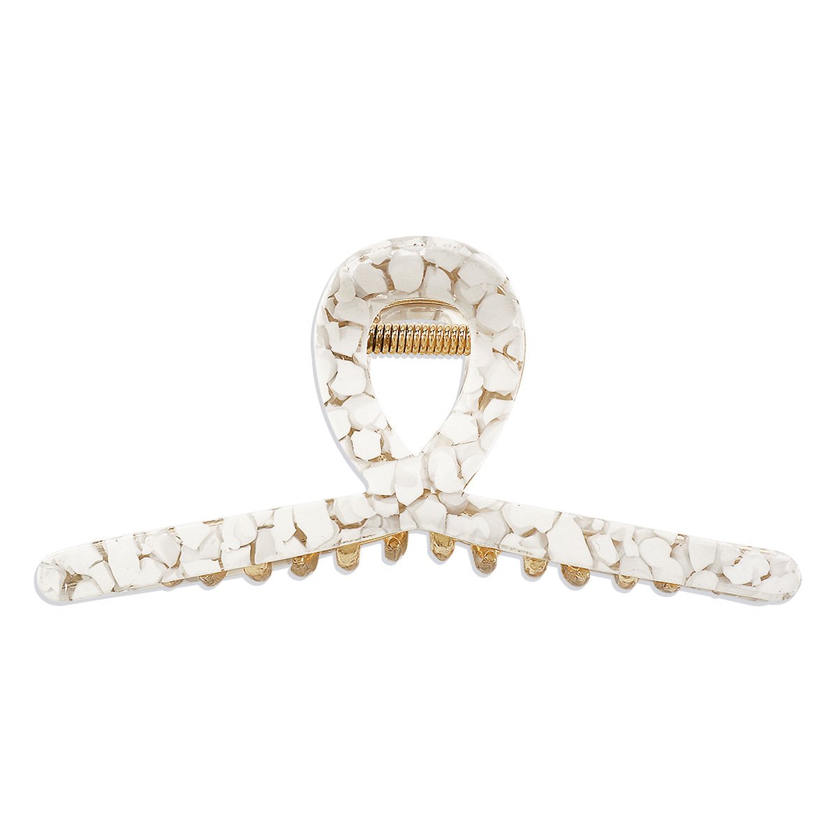 F436 Elegant Metal Plate Hair Shark Hairpin Frosty Resin Texture French Lazy Clipper Female