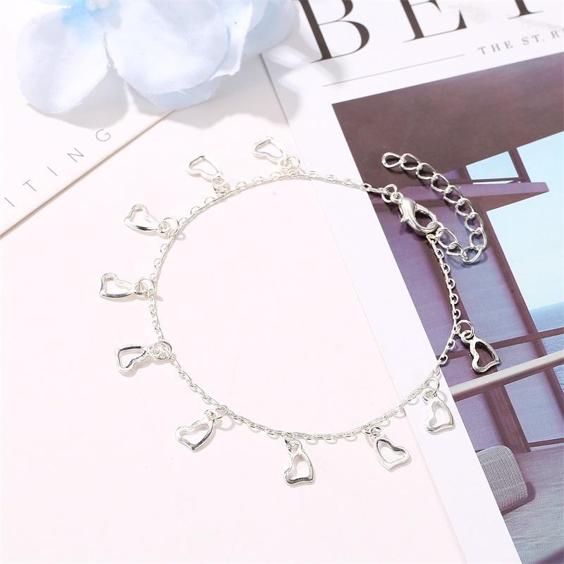 Foot accessories temperament versatile fashion simple peach heart anklet female sweet metal love beach foot accessories