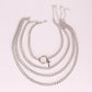 Jewelry punk metal chain multi-layer necklace hip-hop ins cross geometric ring necklace