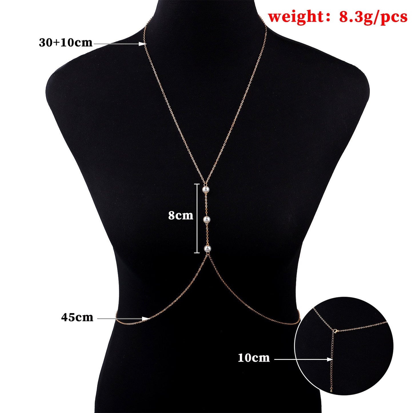 bellybodychain sexy pearl chain women's body chain