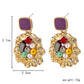 Irregular round pearl colored diamond earrings French temperament earrings atmosphere retro earrings jewelry
