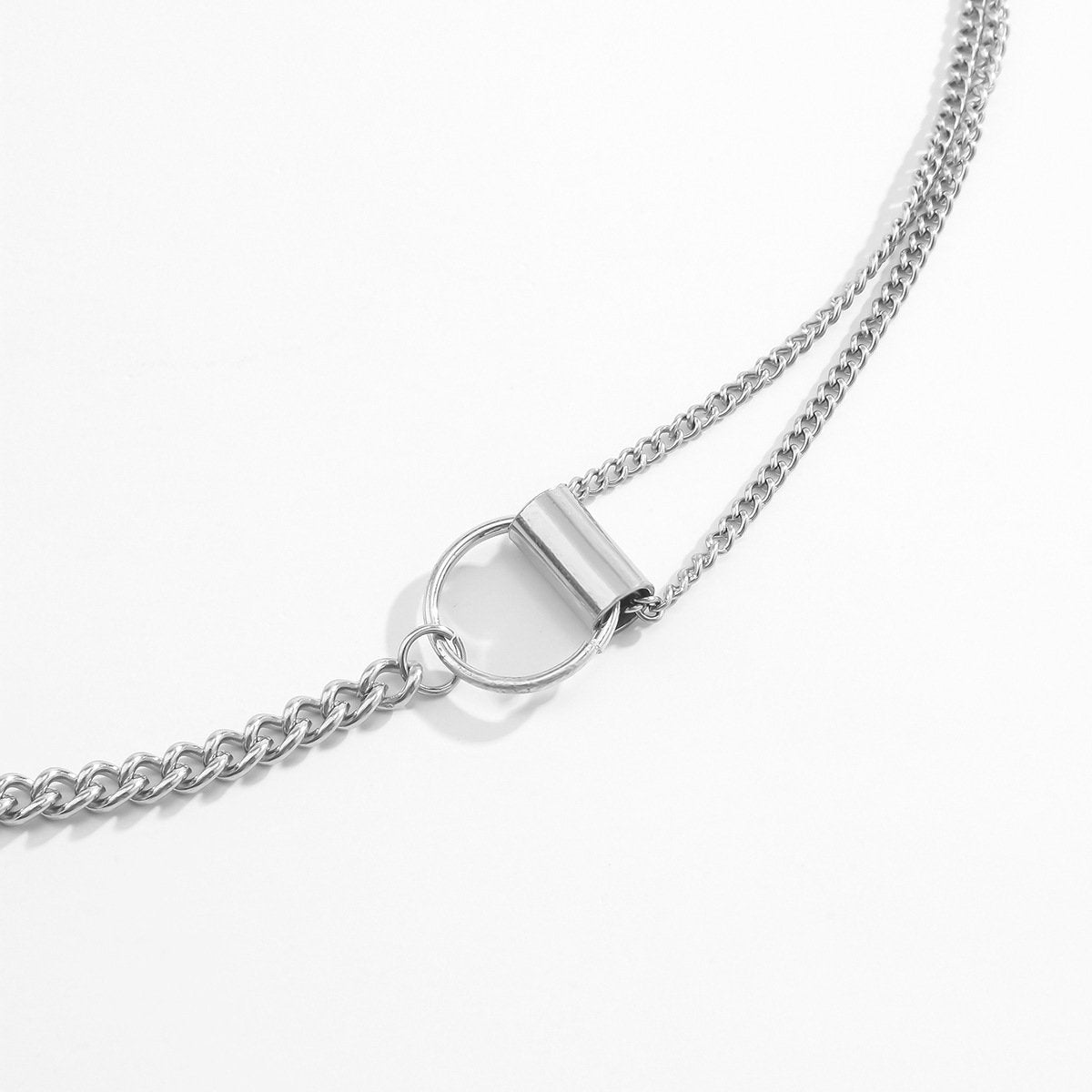 Simple Titanium Steel Clavicle Chain Necklace Men and Women Niche Design Geometric Versatile Stainless Steel Necklace