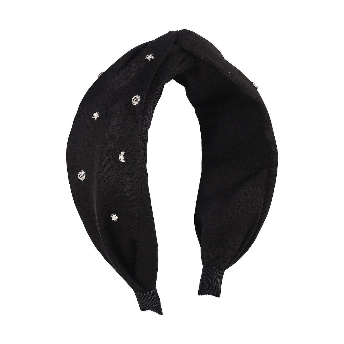 F4196 Fashion hair hoop fabric wide side star moon rhinestone head hoop internet celebrity simple hair accessories for women