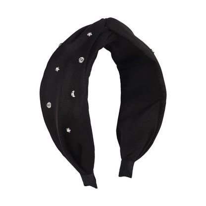 F4196 Fashion hair hoop fabric wide side star moon rhinestone head hoop internet celebrity simple hair accessories for women