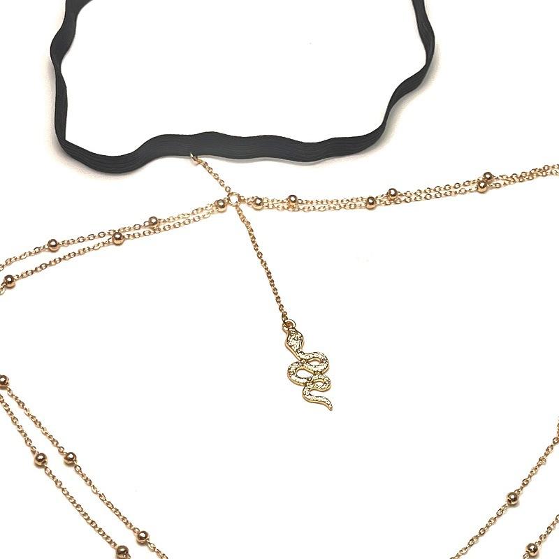 Jewelry Metal Snake Rhinestone Tassel Thigh Chain Feminine Stretch Double Layer Leg Chain Body Chain