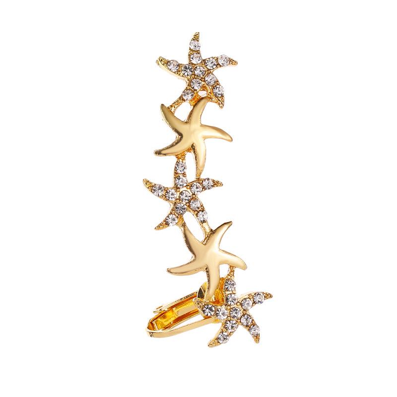 Earrings Temperament Diamond Butterfly Flower Single Crystal Ear Clip Hipster Catwalk Night Stud Earrings