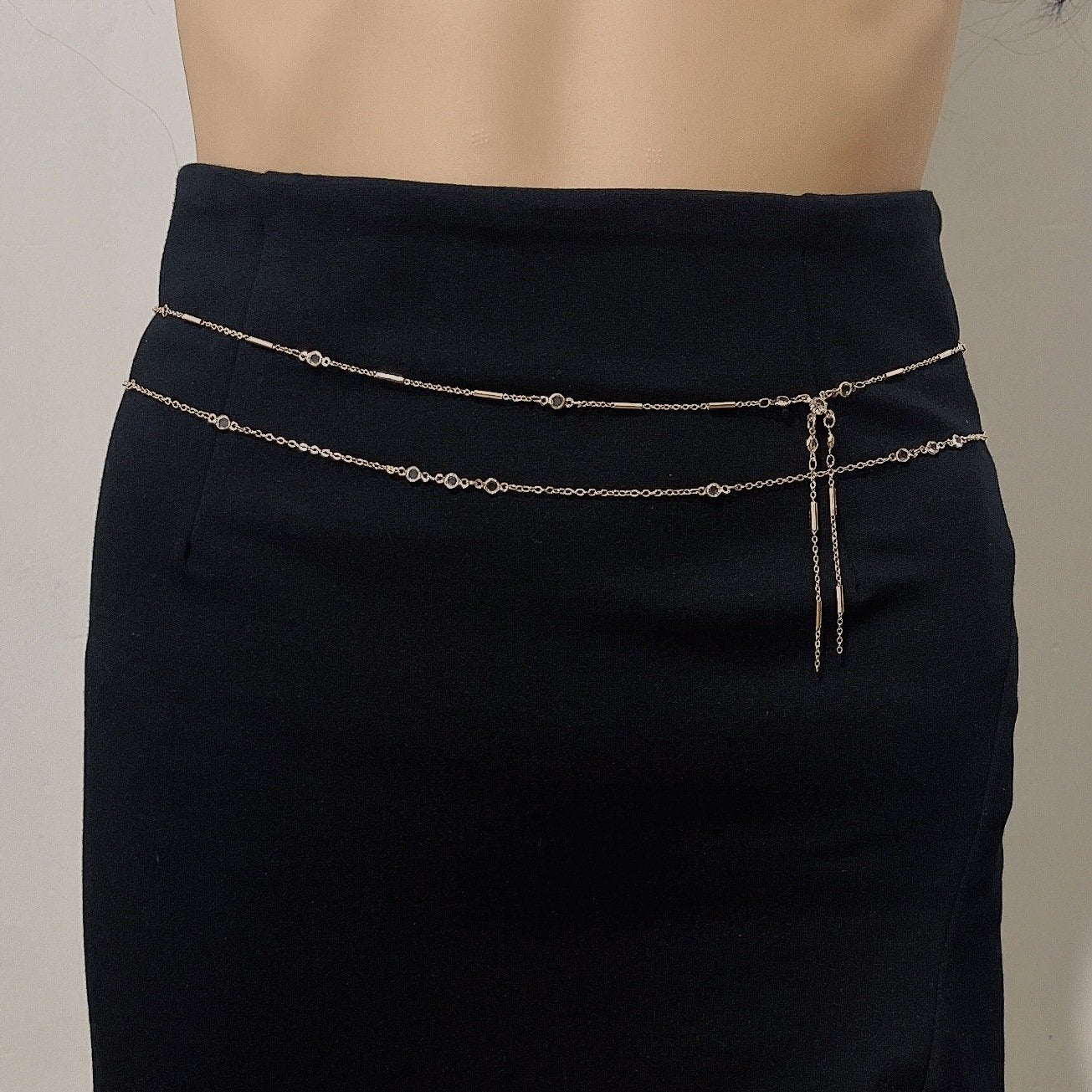 Fashion Sexy Tassel Thin Chain Waist Chain Women Simple Crystal Waist Chain Summer Sexy Body Chain Babes Accessories