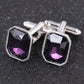 Square Crystal Cufflinks Jewelry Men's Cufflinks Gemstone Shirt Sleeve Nail Pattern Cufflinks