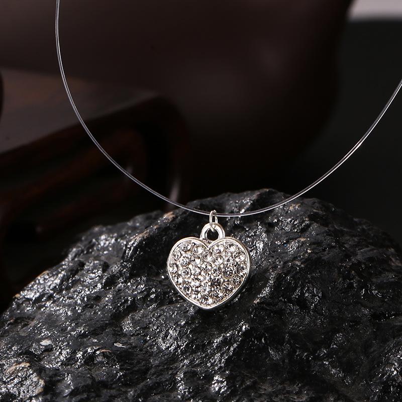 Jewelry Simple Diamond Heart Necklace Accessories Fashion Necklace