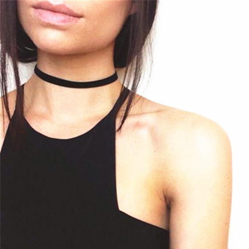 Fashion Jewelry Simple Element Necklace Velvet Strap Necklace Black Female Collar