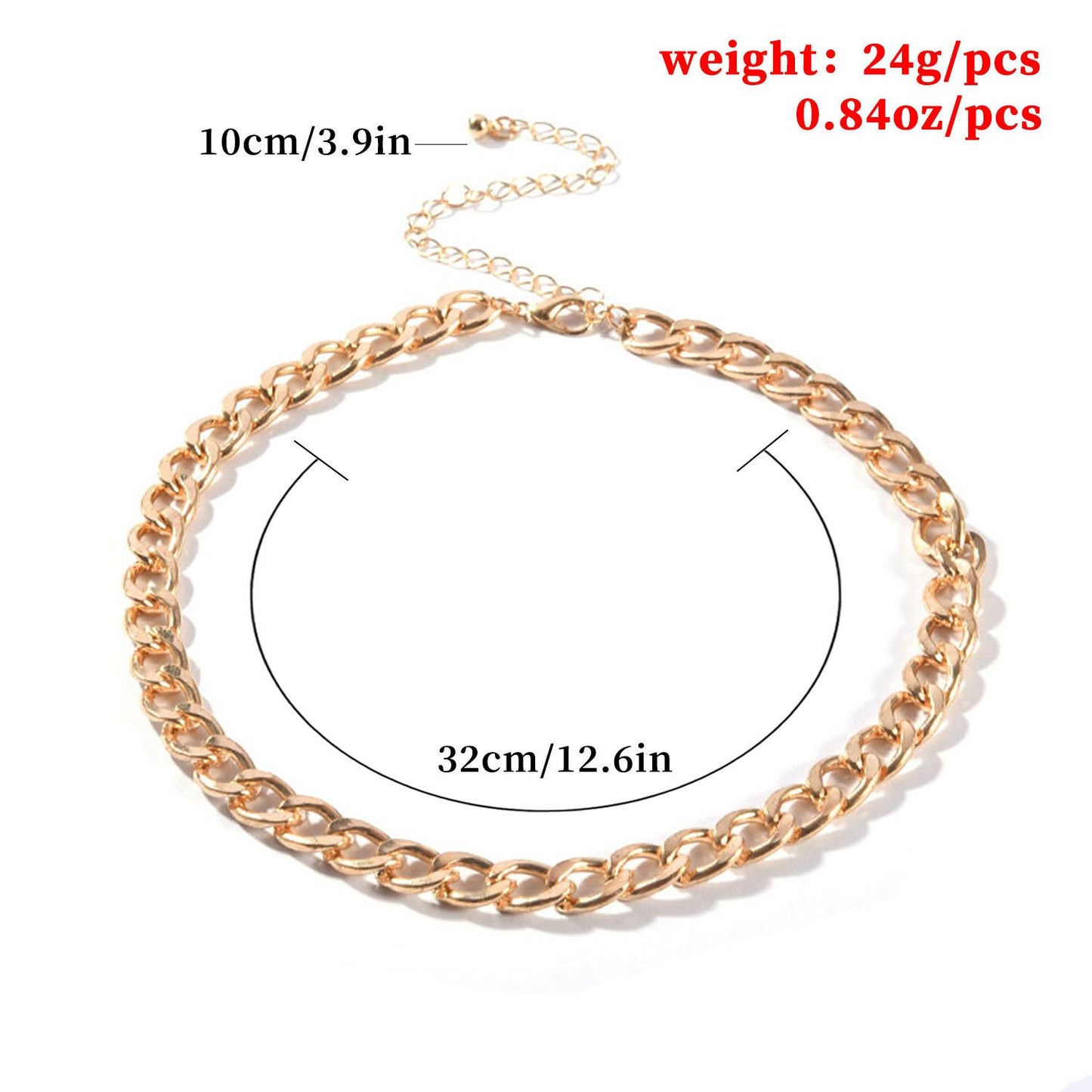 Jewelry Geometric Short Thick Chain Necklace Necklace Personality Fashion Versatile Casual Short Jewelry