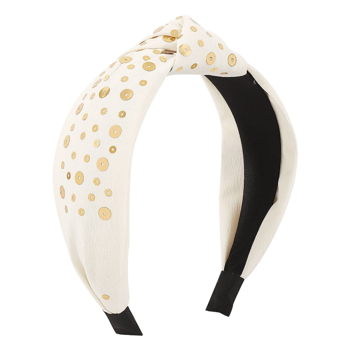 F5175 retro solid color knotted geometric headband round sequins personality simple and elegant pressure hair headband