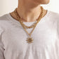 Fashion personality atmosphere double thick chain anchor men's necklace niche design clavicle chain men