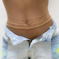 Jewelry Fashion Sexy Metal Sequin Chain Waist Chain Beach Simple Geometric Bead Body Chain
