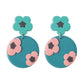 E138 small fresh earrings spring and summer outing sweet flower earrings soft pottery color fashion earrings women