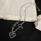 Black love letter pendant necklace women's trendy titanium steel does not fade ins cold hip-hop sweater clavicle chain