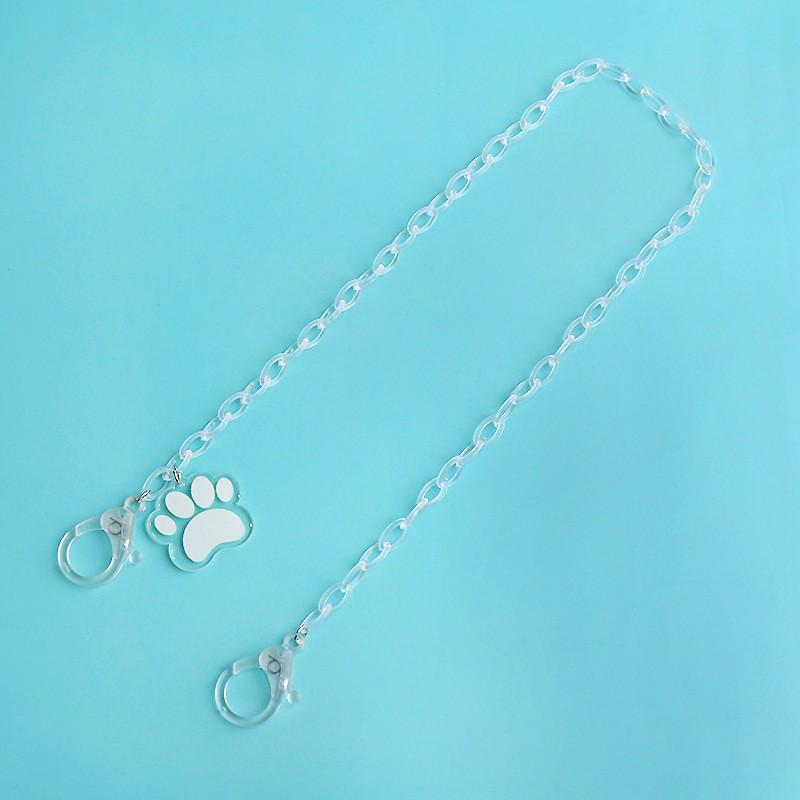Children's mask chain glasses chain cartoon bear claw color transparent acrylic mask chain anti-lost lanyard 48cm