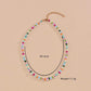 Fashion Color Peach Heart Necklace Beach Vacation Color Rice Bead Necklace Clavicle Chain Jewelry